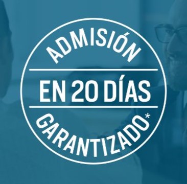 Admisión en 20 días garantizado